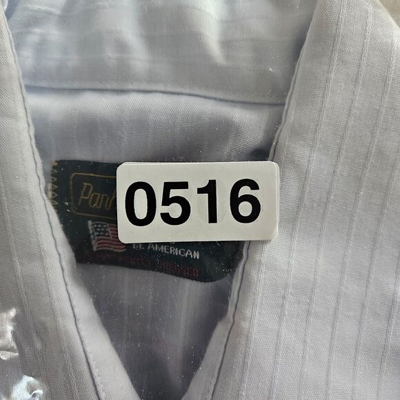 VTG Panhandle Slim Pearl Snap Shirt Mens 16.5 Blue Textured Stripes Western 90s - Picture 13 of 13